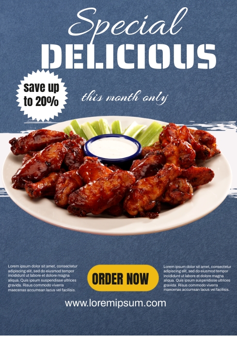 Delicious Menu Ads Template | PosterMyWall