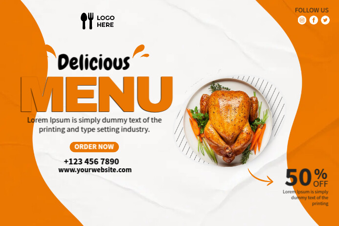 Menu Advertisement Delicious Menu Ads Template | PosterMyWall