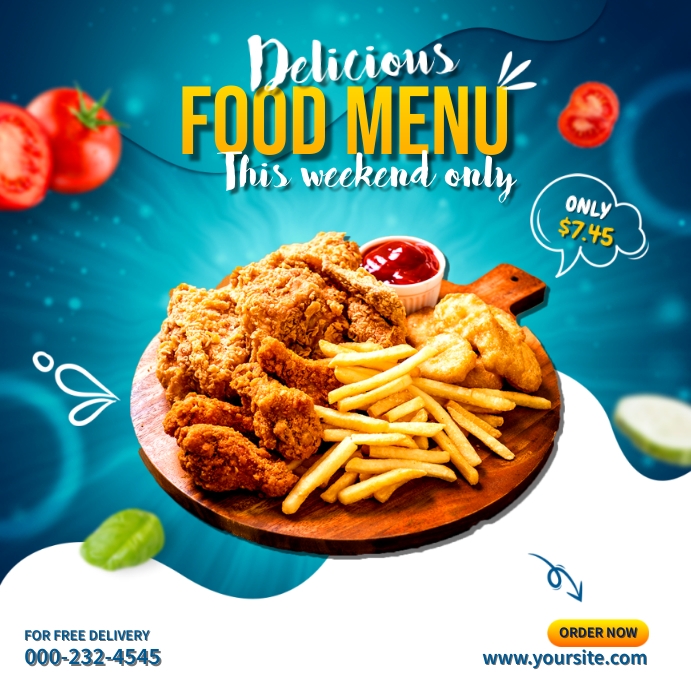 Delicious Menu Ads Template | PosterMyWall