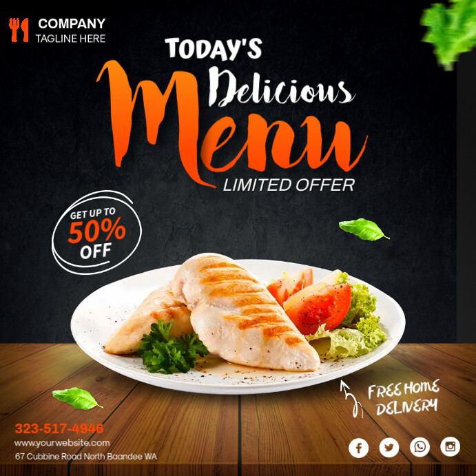 Plantilla de Delicious Menu Template | PosterMyWall