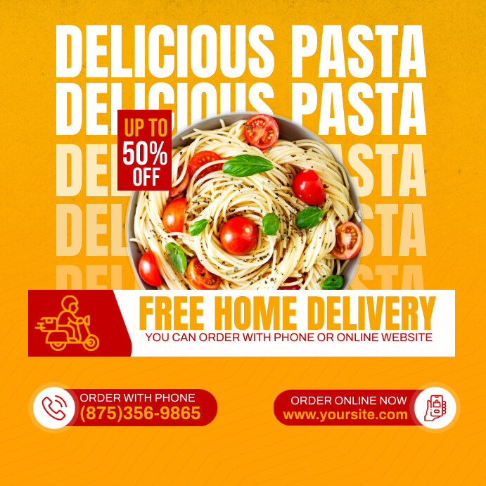 Delicious Pasta Ads Template | PosterMyWall