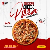 delicious pizza Instagram-Beitrag template