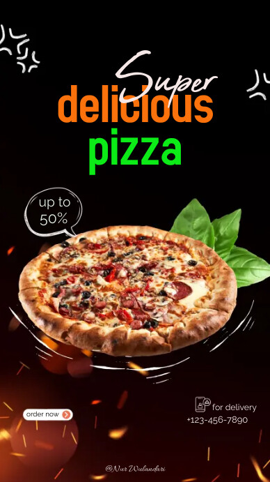 delicious pizza Instagram Story template