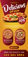 Delicious Pizza Flyer Template Roll Up Banner 3' × 6'