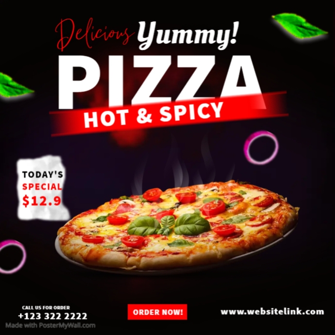 Copy of Delicious Pizza Menu PosterMyWall