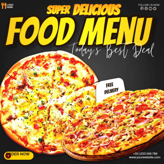 Copy of Delicious Pizza Menu PosterMyWall