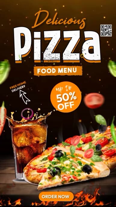 Delicious Pizza Menu Indaba yaku-Instagram template