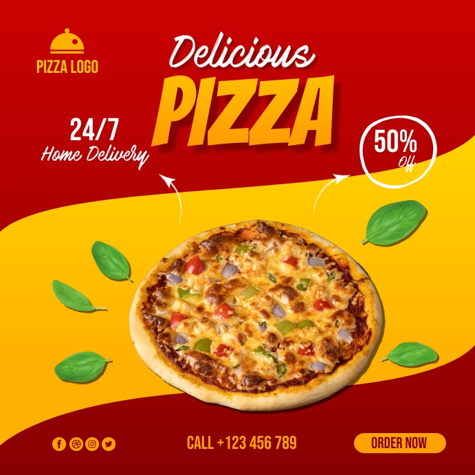 Pizza Poster Example Plantilla de Delicious Pizza Restaurant Poster | PosterMyWall