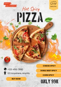 delicious pizza template A4