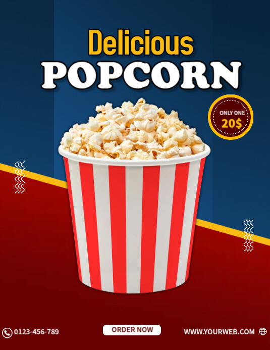 Delicious Popcorn Flyer Template PosterMyWall