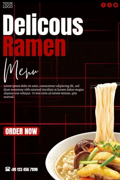 Delicious Ramen Menu Template PosterMyWall Delicious Ramen Menu Template PosterMyWall
