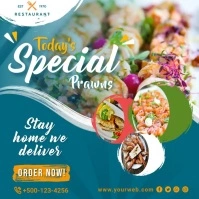 Delicious Seafood Promotion Instagram Post Te Persegi (1:1) template