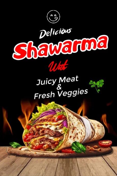 Delicious shawarma poster ad template