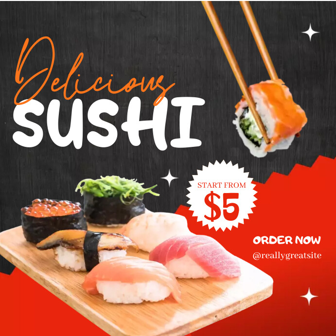 Delicious Sushi Template | PosterMyWall