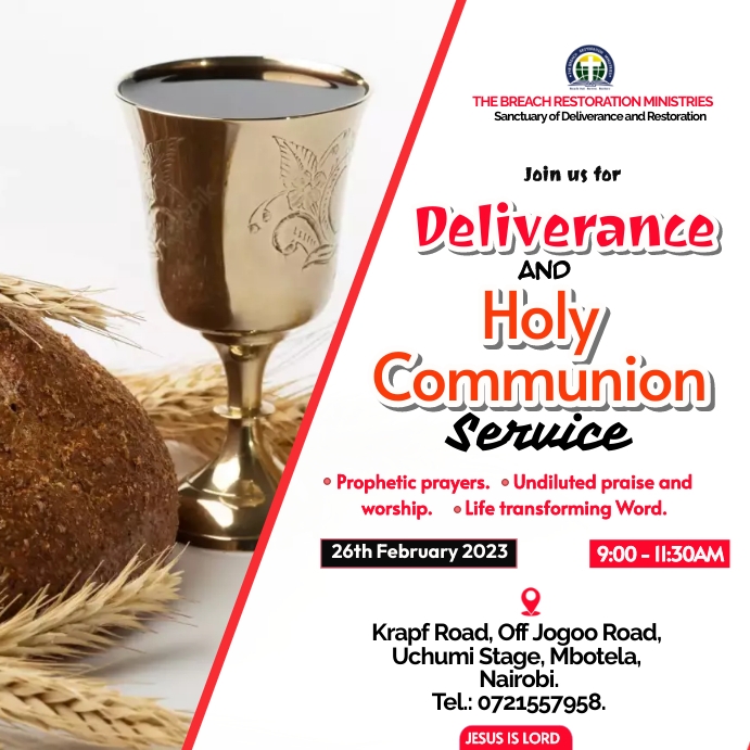 Copy of deliverance and holy communion | PosterMyWall
