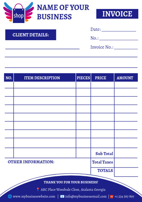 Delivery Book Template A5