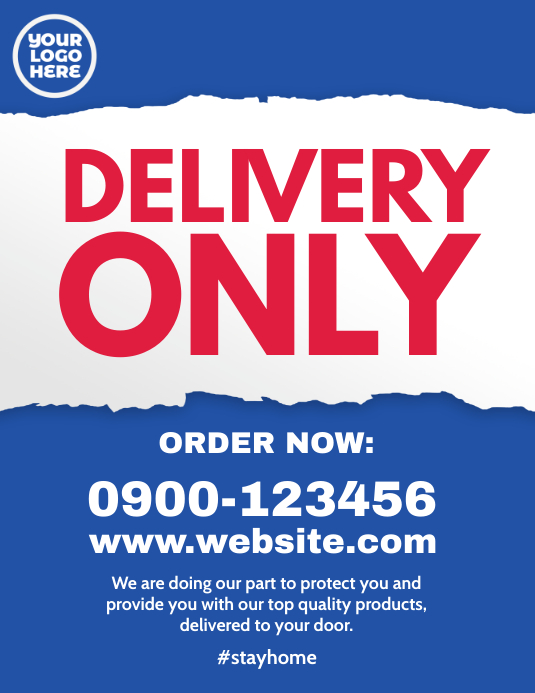 Delivery Only Signage Copy of Delivery Only restaurant store front poster | PosterMyWall