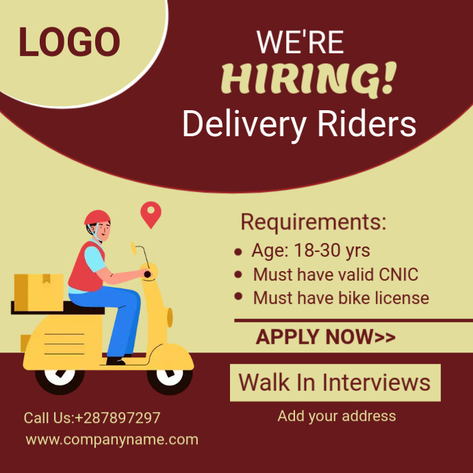 Copy of delivery riders | PosterMyWall