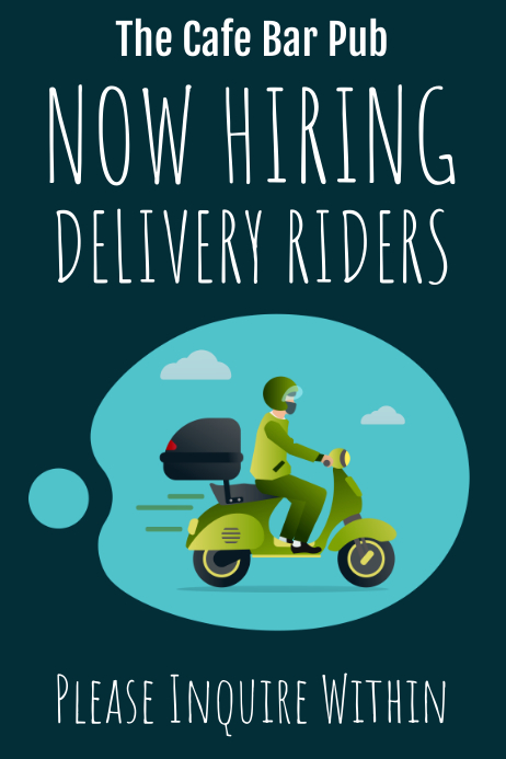 Delivery Rider Poster Delivery Riders Hiring Poster Template | PosterMyWall