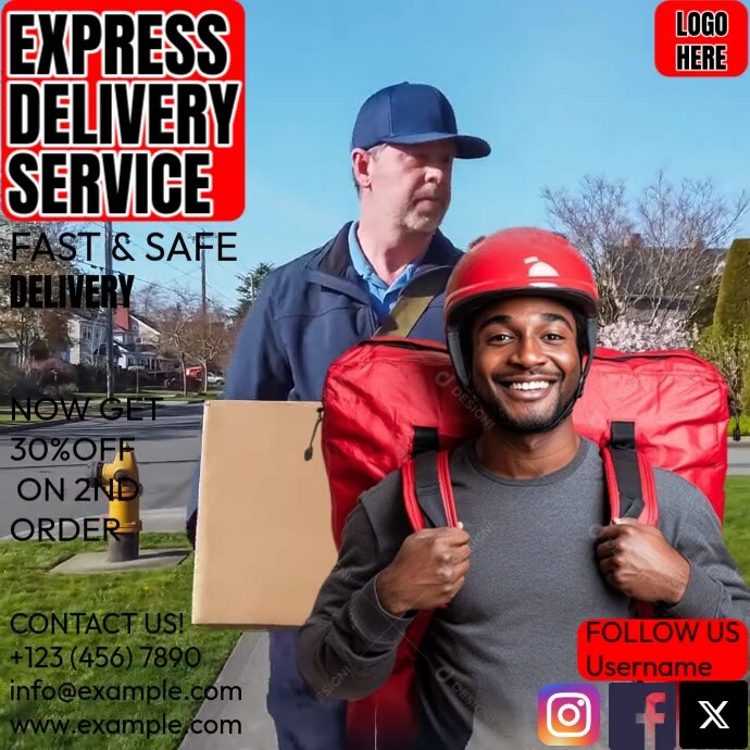 Delivery service ad poster Template | PosterMyWall