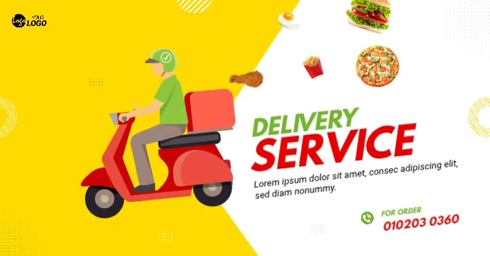 Food Delivery Service Template | PosterMyWall