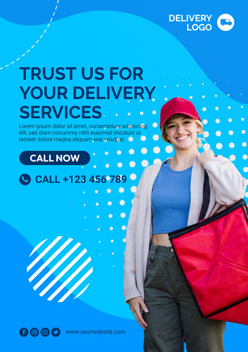 Delivery Flyer Examples Delivery Services Poster Flyer Template | PosterMyWall