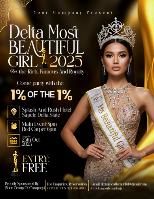 Delta Most Beautiful Girl 2025 Folder (US Letter) template