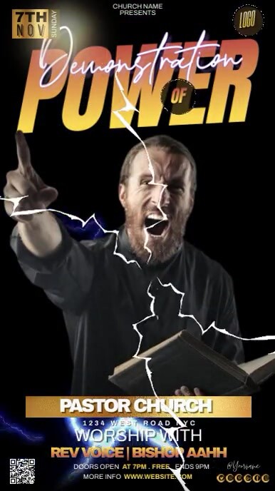 Copy of Demonstration of power church service ad | PosterMyWall