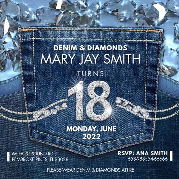 denim and diamonds theme