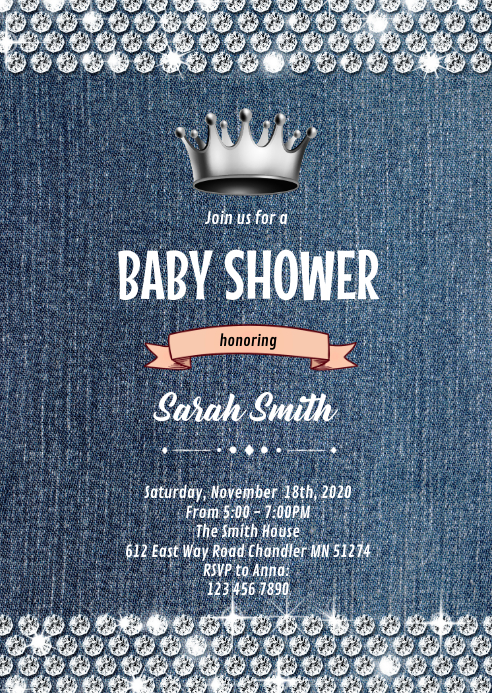 Denim Cha De Bebe Tema Convite Modelo Postermywall Denim Cha De Bebe Tema Convite Modelo Postermywall