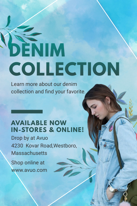 Denim Clothing Collection Poster Template | PosterMyWall