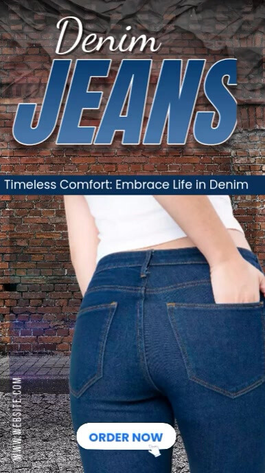 Denim Jeans Flyer – Modern Fashion Apparel Promo Template video ad mobile size Instagram Story