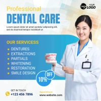 Dental Care Banner Post Design Carré (1:1) template
