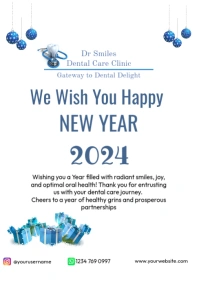 Dental care design new year wishes A5 template