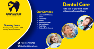 dental care flyer,dental care clinic,dentist Facebook 共享图片 template