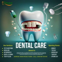 Dental care poster Cuadrado (1:1) template