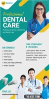Dental Care Service Roll Up Banner ป้ายโรลอัป 3' × 6' template