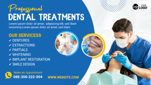 Dental Care Treatment Banner Ad Display digitale (16:9) template