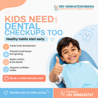 White Pediatric Dental Checkup Message Instagram Template