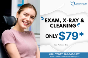 Dental Cleaning Ads Etiket template