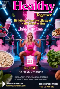 Purple Health and Wellness Webinar Plakat Template