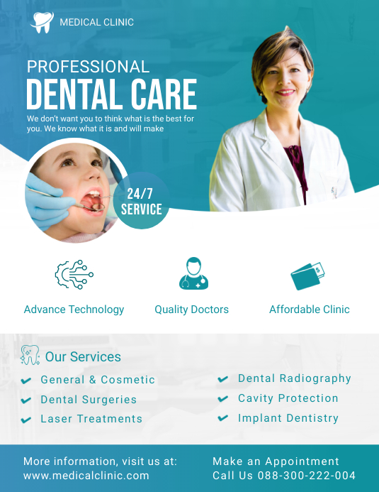 Dental Flyer Template Løbeseddel (US Letter)