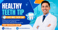 White Dental Health Tips Gedeelde afbeelding op Facebook Template