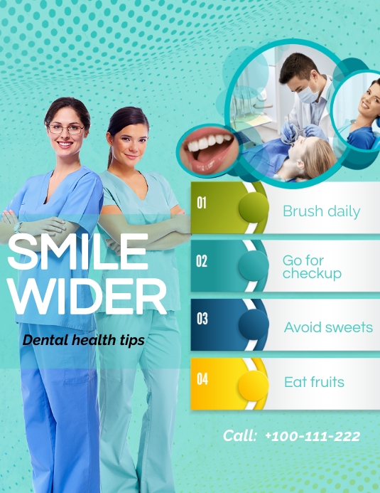 Dental health tips 传单(美国信函) template