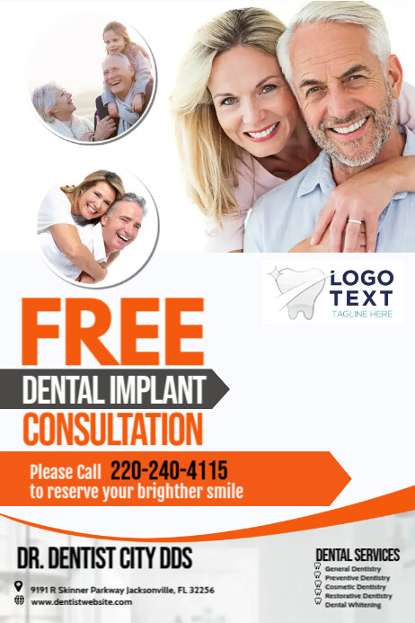 Dental Implants Promo Poster template