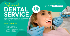 Dental Service Banner Ad Facebook 共享图片 template