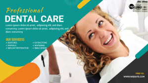 Turquoise Dental YouTubeThumbnail YouTube-miniature Template