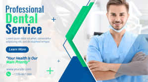白色 Dentist Banner YouTube-miniature Template