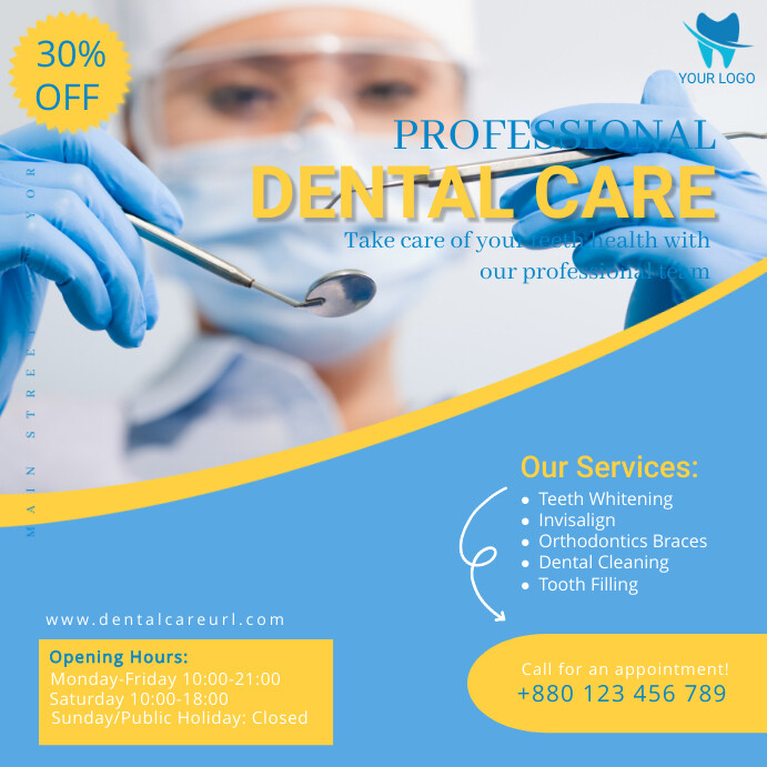 dentistry, dental care, dentist Square (1:1) template