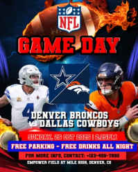 Denver Broncos vs Dallas Cowboys Instagram Portrait template